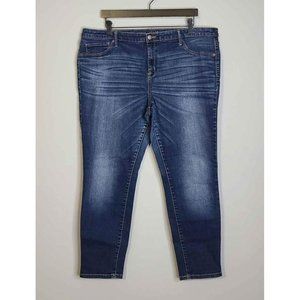 Ava & Viv Womens Power Stretch Denim Jeggings Dark Wash Jeans Size 20